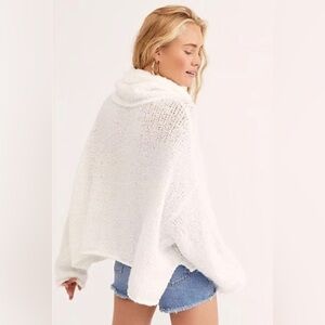 Free People BFF Cowl Neck Sweater white slouchy oversized loose fit soft beachy